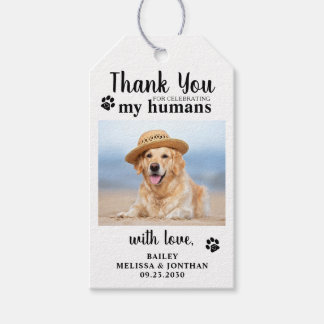 Thank You Pet Photo Dog Wedding Favours Gift Tags