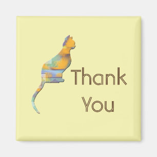 Thank You Pet Sitter Kitty Colour Block Sitting Ca Magnet
