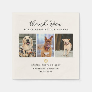 Thank You Pet Theme 3 Photos Wedding Napkin