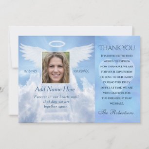 Thank You Photo Card Angel Wings
