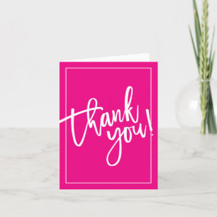 THANK YOU PHOTO CARD hand lettered bold pink