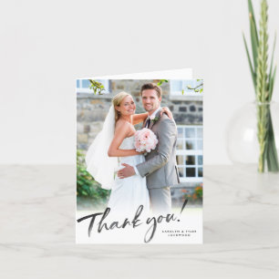 THANK YOU PHOTO elegant black ink calligraphy