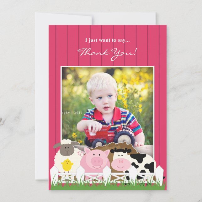 Thank You Photo Farm Flat Invitation (Front)