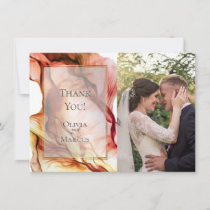THANK YOU PHOTO FRAME Autumn Colours Abstract 6 Card