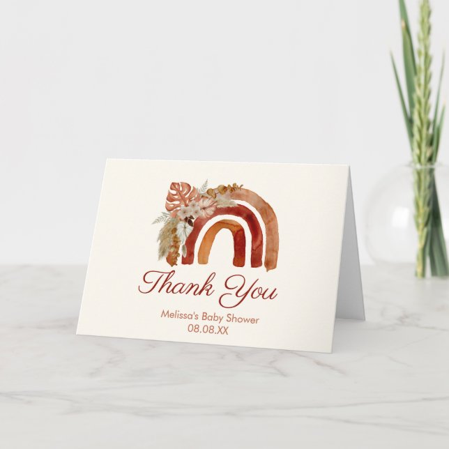 Thank You Photo Terracotta Boho Rainbow Tropical (Front)