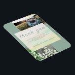 Thank You Photo Typography Elegant Just Married  Magnet<br><div class="desc">Romantic and modern, this casually elegant green and pink Wedding Thank You Fridge Magnet has been designed to co-ordinate with a selection of matching products available in this Wedding Invitation and Reception Stationery Suite. Typography details, as well as Just Married car photo, can be fully customized to convey your own...</div>