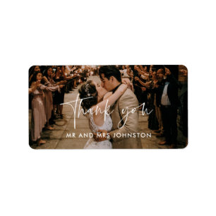 Thank You Photo Wedding Envelope Label