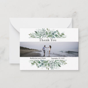 Thank You Photo Wedding Leaves Budget  Card