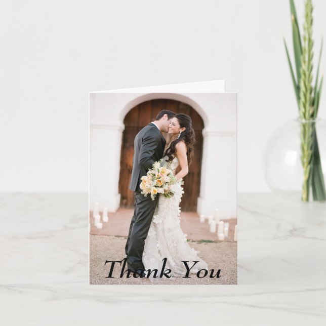 Thank You Photo Wedding Note Card (Front)