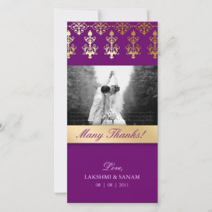 Thank You Photocard Indian Damask Purple Card