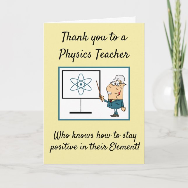 Thank You Physics Teacher Card (Front)
