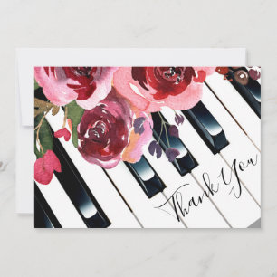 thank you piano watercolor floral