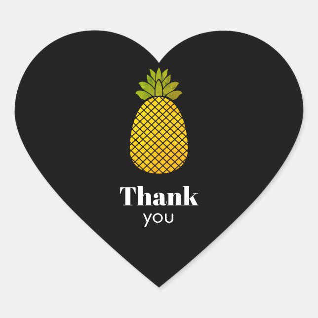 Thank you Pineapple Heart Sticker (Front)