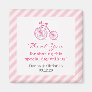 Thank You Pink Baby Shower Favour Magnet