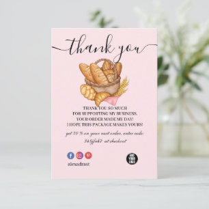 Thank You Pink Baking & Cooking Utensil Bakery Card