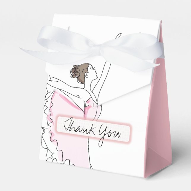 Thank You Pink Ballerina Birthday Baby Favour Boxe Favour Box (Front Side)