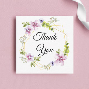 thank you, pink blush flowers wreath card