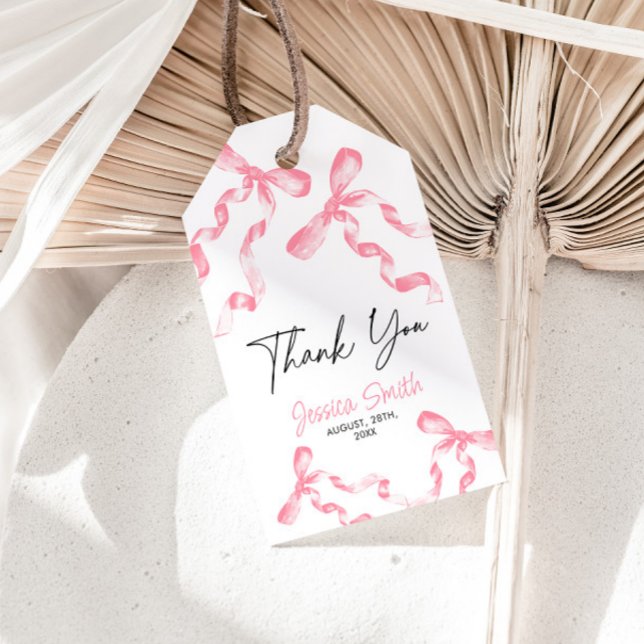 Thank You Pink Bow Gift Tag (Creator Uploaded)