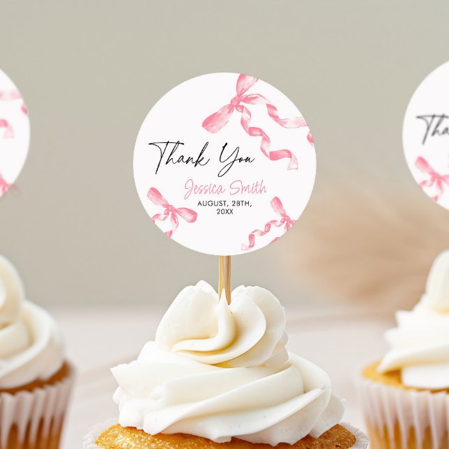 Thank You Pink Bow Sticker (Creator Uploaded)