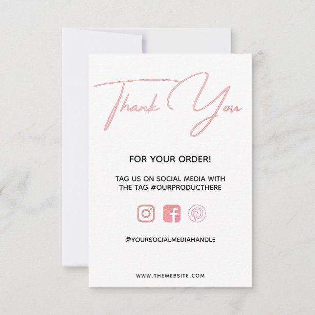 Thank you Pink Custom Media Insert (Front)