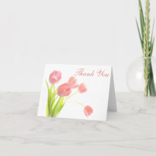 Thank You Pink Day Tulips Floral Notecard