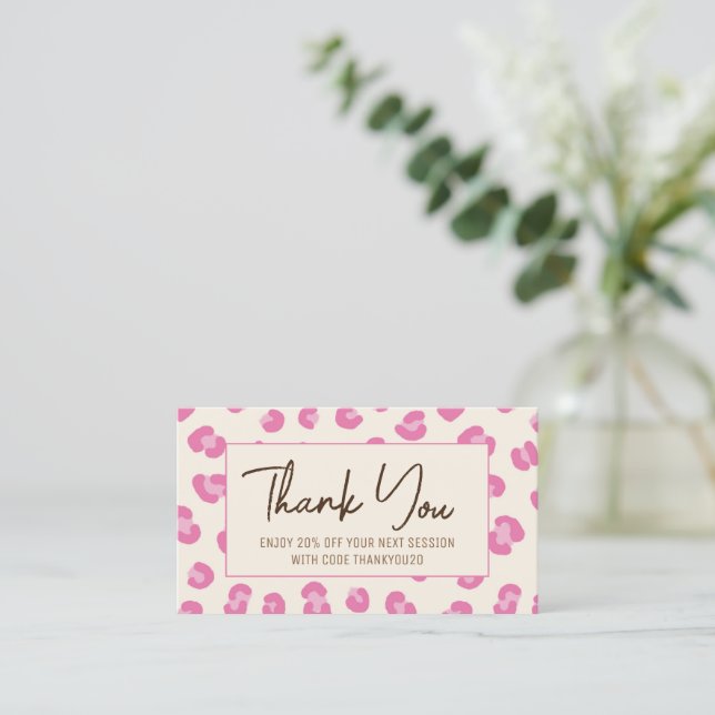 Thank You Pink Discount Card (Standing Front)