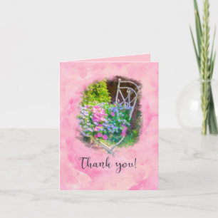 Thank you Pink Floral Watercolor Card