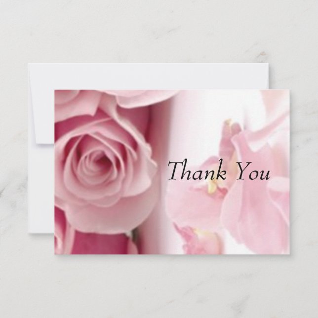 Thank You Pink Flowers Card (Front)