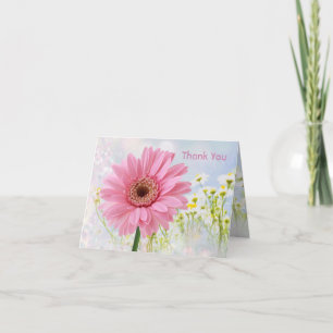 Thank you, pink Gerbera daisy Card