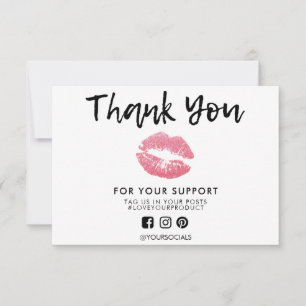 Thank you Pink Glitter Lips Media Insert