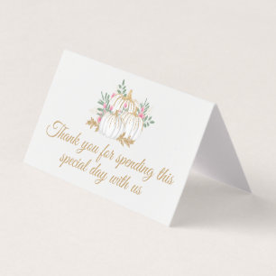 Thank You Pink Gold Pumpkin Thanksgiving Wedding