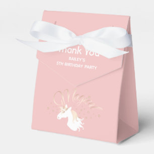 Thank You Pink Magical Unicorn Kids Birthday Favour Box