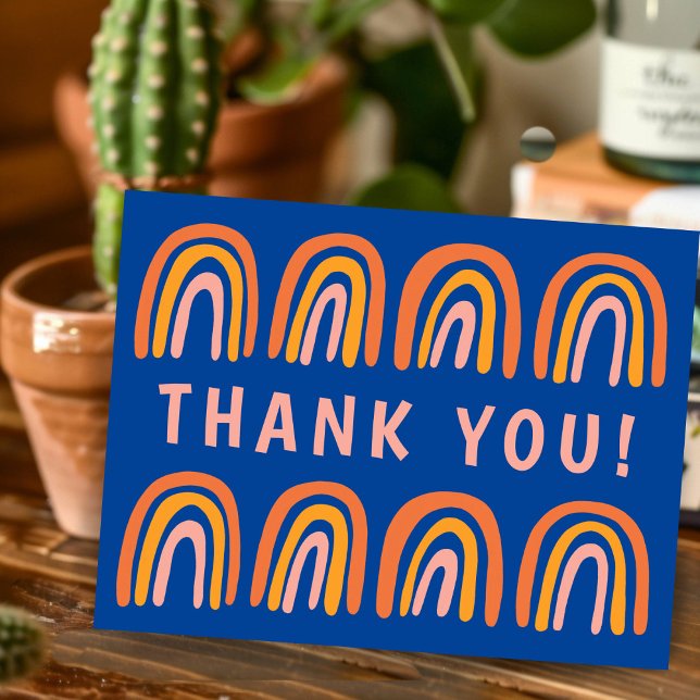 THANK YOU Pink Orange Blue Sweet Rainbow Postcard (THANK YOU Pink Orange Blue Sweet Rainbow Postcard
)