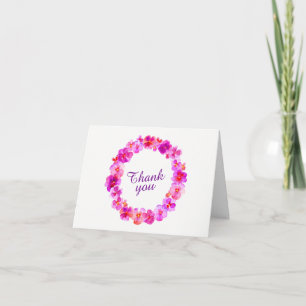 Thank you pink pansy wreath art card