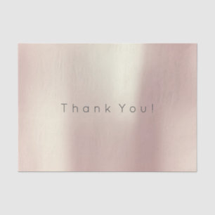 Thank  You Pink Rose Gold Blush Metallic Powder Tissue Paper