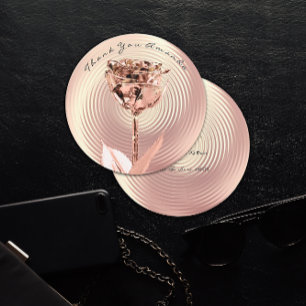 Thank You Pink Rose Gold Flower Luxury Elegant