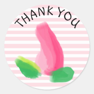Thank you Pink Rosebud Stickers