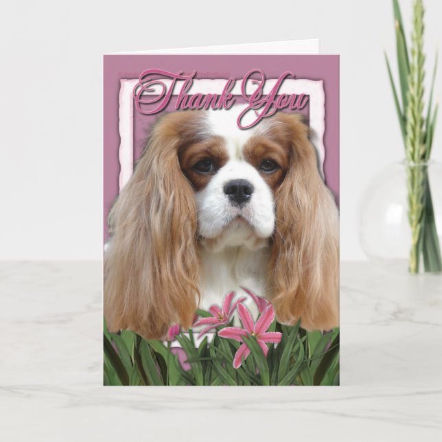 Thank You - Pink Tulips - Cavalier - Blenheim Card (Front)