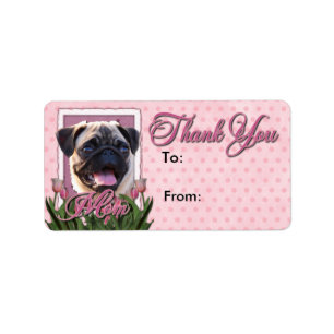 Thank You - Pink Tulips - Pug Label