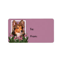 Thank You - Pink Tulips - Sheltie Puppy - Cooper