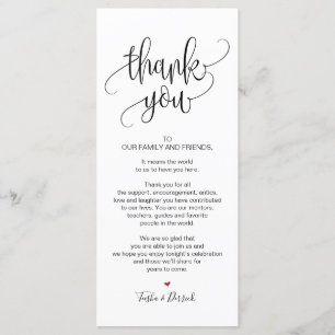 Thank you Place Setting Card for Wedding Dinner v8