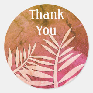 Thank You Plant Leaf Silhouette Multipurpose Classic Round Sticker