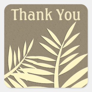 Thank You Plant Palm Silhouette Appreciation Square Sticker