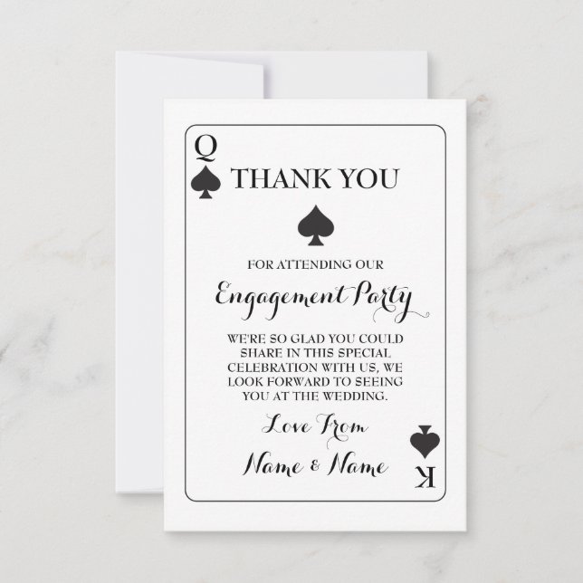 Thank You Playing Cards King Queen Ace of Spades (Front)