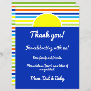 Thank You Please Take Favour Summer Stripes Shower