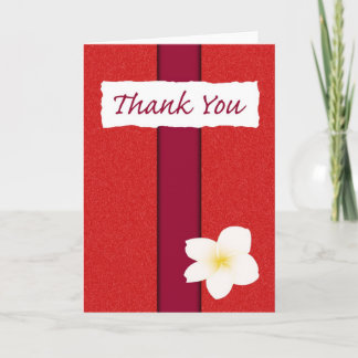 Thank You: Plumeria over Red You Card
