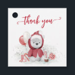 Thank you Polar Bear Santa Christmas Baby Shower  Favour Tags<br><div class="desc">This design may be personalised in the area provided by changing the photo and/or text. Or it can be customised by clicking Personalise this Template and then choosing the click to customise further option and delete or change the colour of the background, add text, change the text colour or style,...</div>