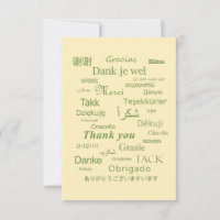 "Thank You" Polyglot Typography Green Egg White