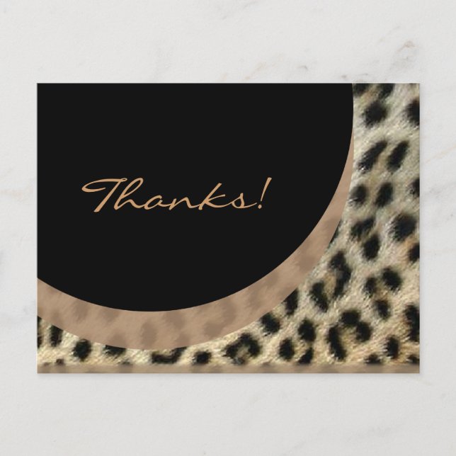Thank You Post Cards Leopard Print (Front)