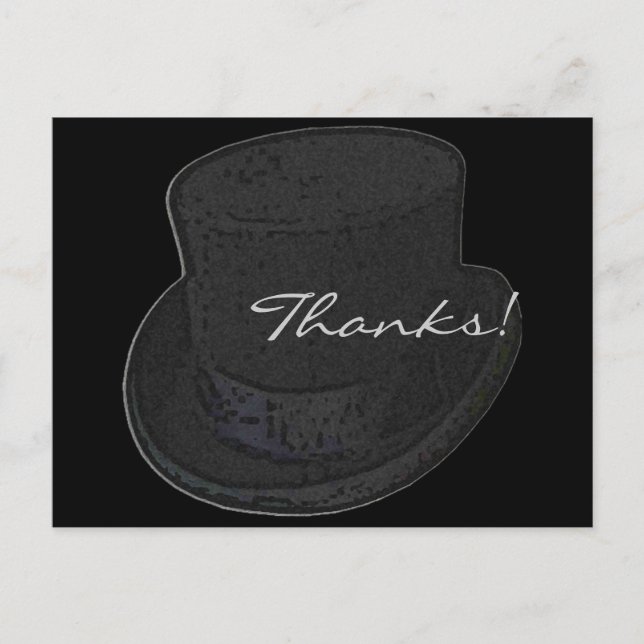 Thank You Post Cards Top Hat (Front)